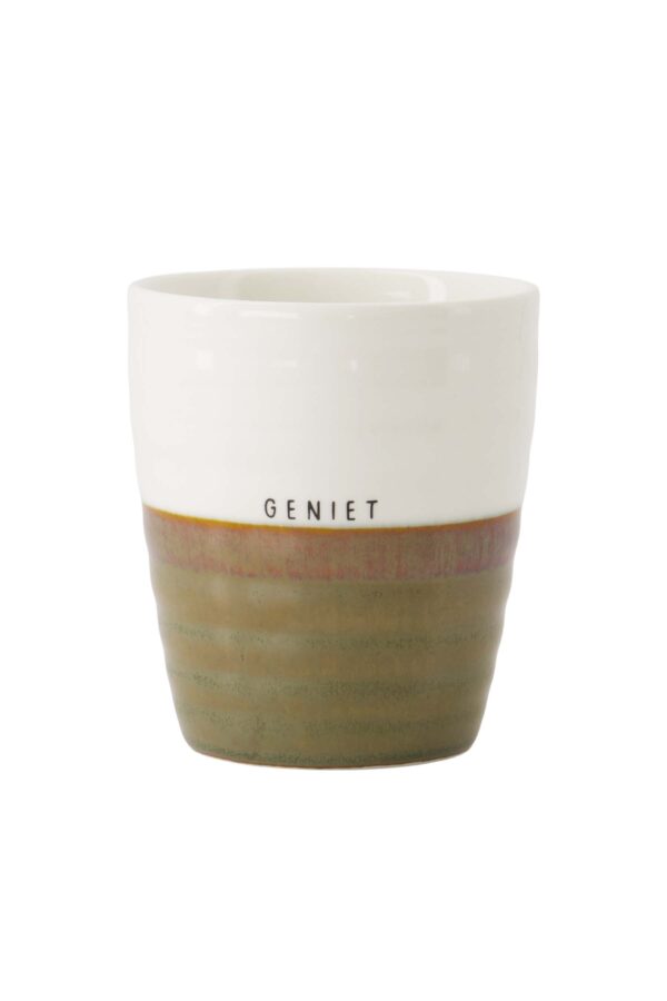 Zusss koffiemok geniet wit/donkergroen