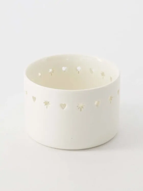 Zusss waxinelichthouder keramiek hart/ster