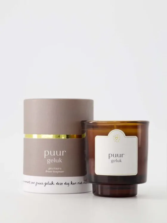 Zusss geurkaars glas in koker puur geluk zand