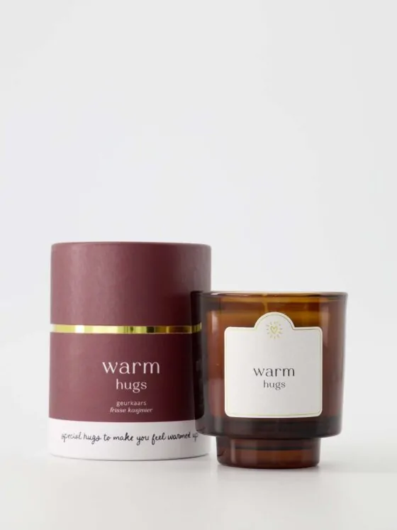 Zusss geurkaars glas in koker warm hugs donkerrood