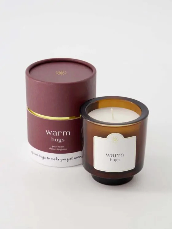 Zusss geurkaars glas in koker warm hugs donkerrood