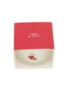 geurkaars in wikkel happy you and me wit/rood