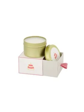 Zusss geurkaars tinnen in schuifdoosje gefeliciteerd taart wit/roze