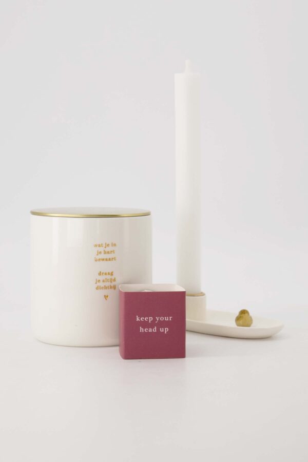 geurkaarsje in wikkel keep your wit/rood