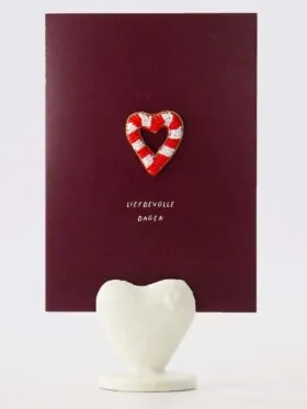 Zusss kaartenstandaard keramiek hartje - Offwhite