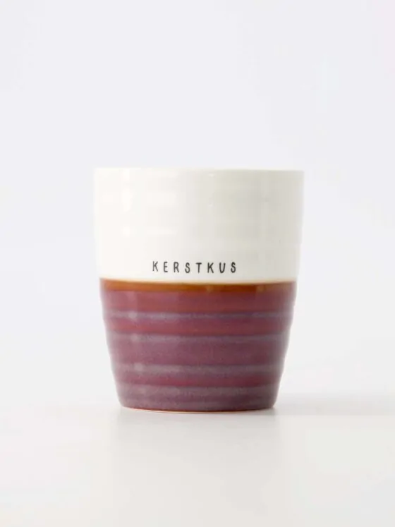 Zusss koffiemok kerstkus wit/donkerrood