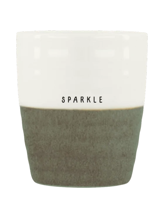 Zusss koffiemok sparkle wit/donkergroen