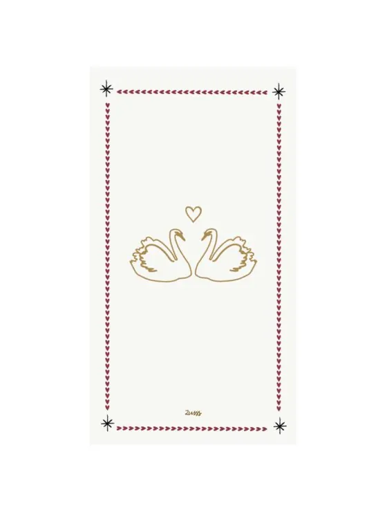 Zusss servetten rechthoek magische momenten wit/donkerrood