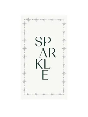 Zusss servetten rechthoek sparkle wit/donkerblauw