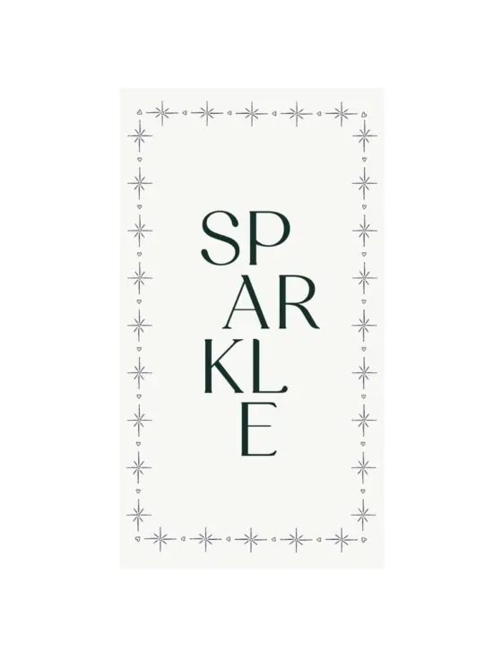 Zusss servetten rechthoek sparkle wit/donkerblauw