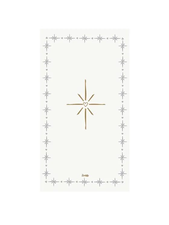 Zusss servetten rechthoek sparkle wit/donkerblauw