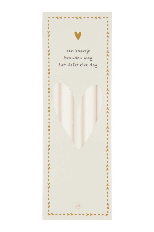 Zusss doosje met 10 extra smalle kaarsjes 1,2 cm - Zand