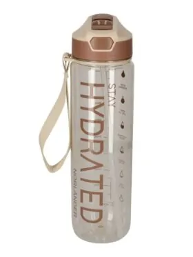 Waterfles Hydrated bruin – NORLÄNDER 1 liter met rietje