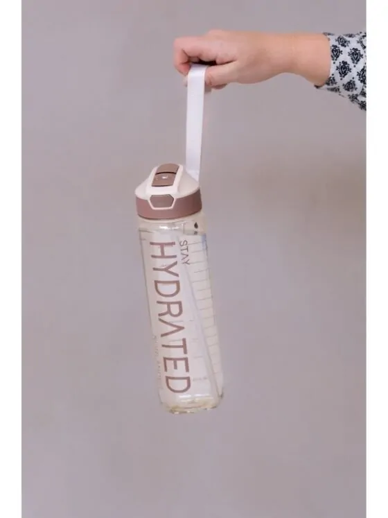 Waterfles Hydrated bruin – NORLÄNDER 1 liter met rietje