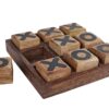 Tic Tac Toe spel hout – Mango naturel/zwart 13 cm