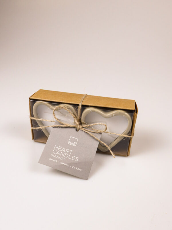 Kandelaars hartvormig Leeff – Set van 2 keramische kaarsen Kandelaars hartvormig Leeff – Set van 2 keramische kaarsen