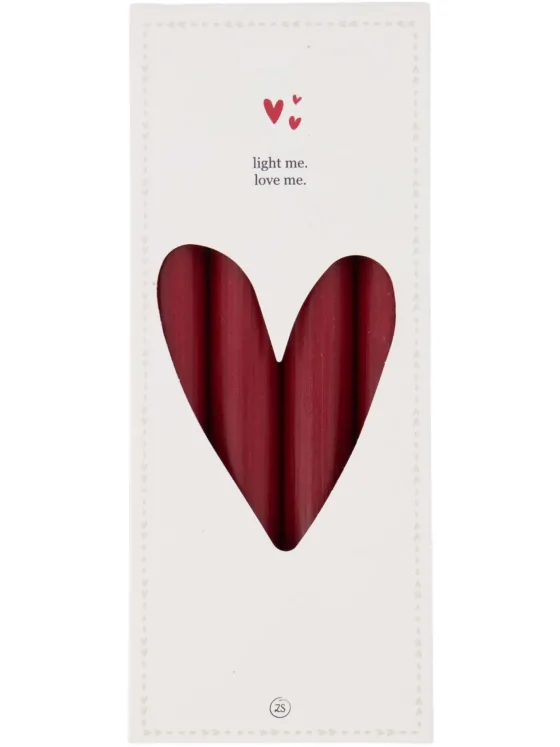 Zusss set van 4 rustieke kaarsen 20cm - Port rood
