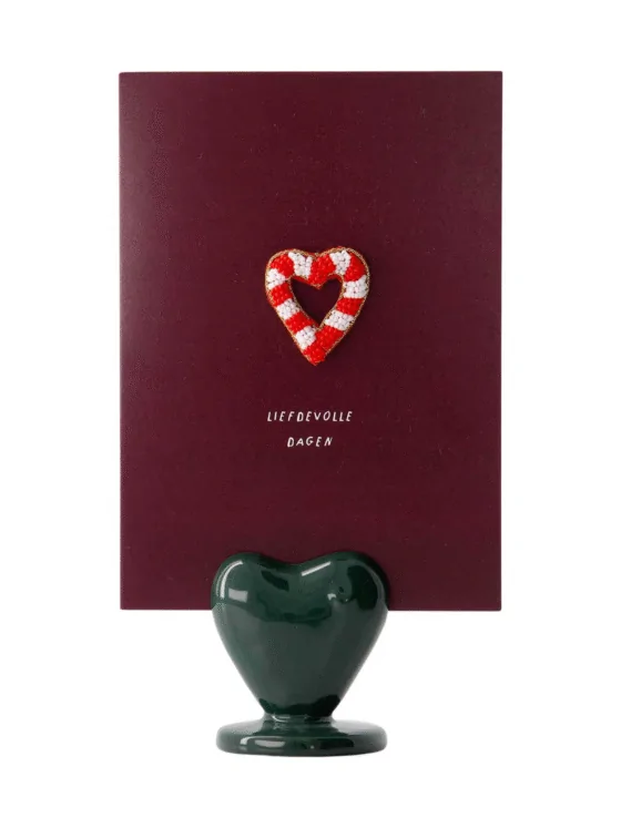 Zusss kaartenstandaard keramiek hartje - Groen