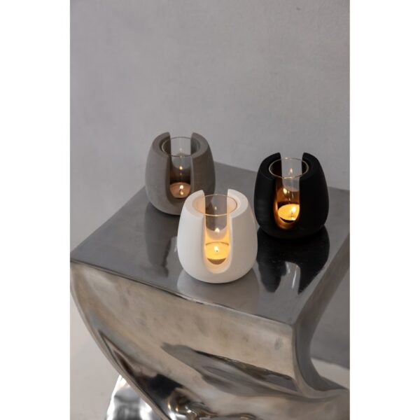 Theelichthouder Tijn Zwart en grijs