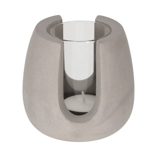 Theelichthouder Tijn Grijs – Cement met glas