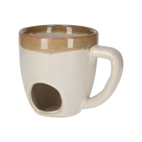 Fondue mok beige – Inclusief vorkjes