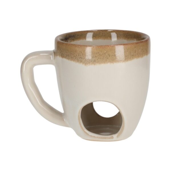 Fondue mok beige – Inclusief vorkjes