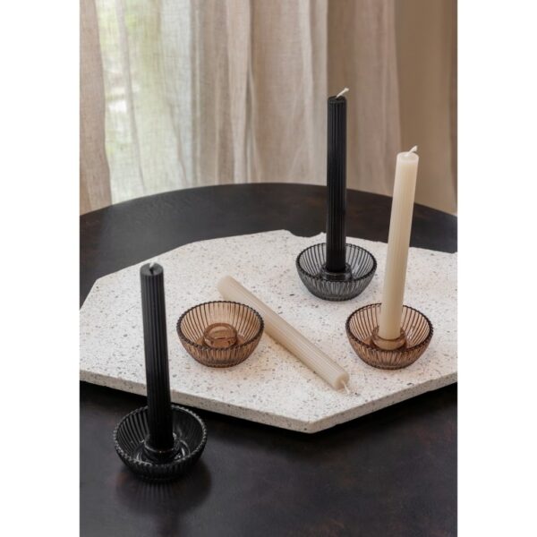 Giftset Kandelaar + Kaars Zwart /2