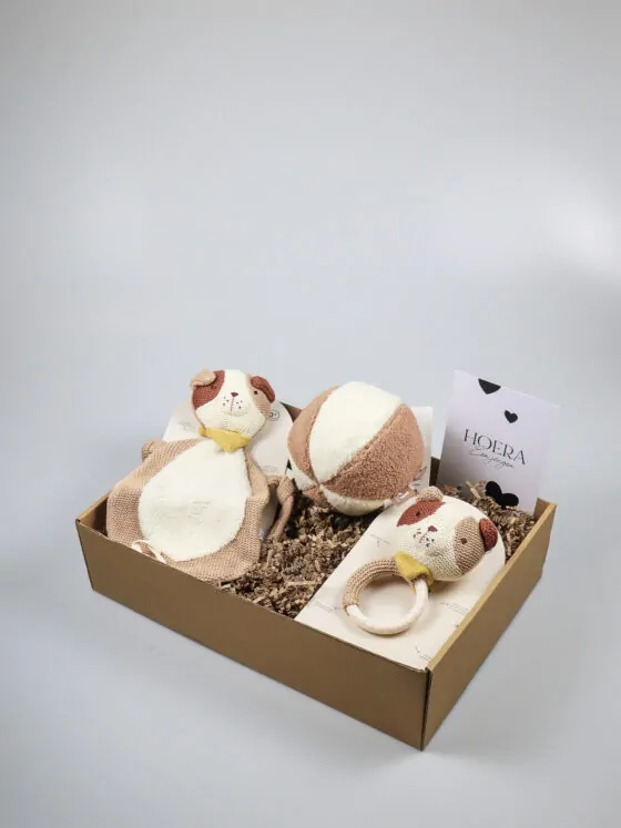 Kraamcadeaupakket hond Mick – lief, zacht en origineel - Jollein Kraamcadeaupakket hond Mick – lief, zacht en origineel - Jollein