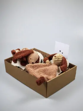 Baby cadeaupakket Diego hond – Jollein speendoekje & wagenhanger