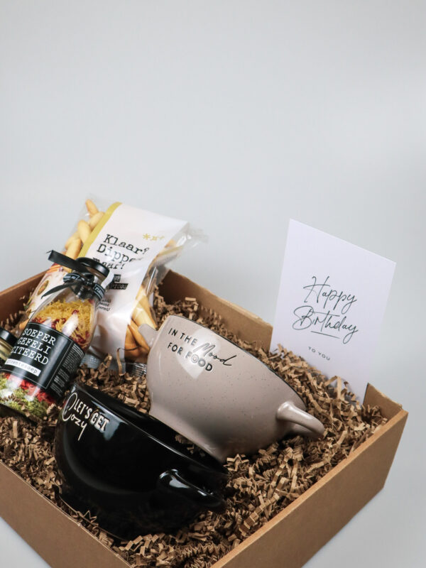 Cadeaupakket gefeliciteerd – soep, aioli & 2 soepkommen cadeau