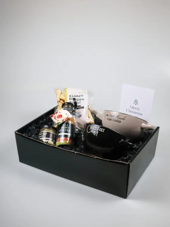 Kerst cadeaupakket comfort food – soep, aioli & 2 soepkommen