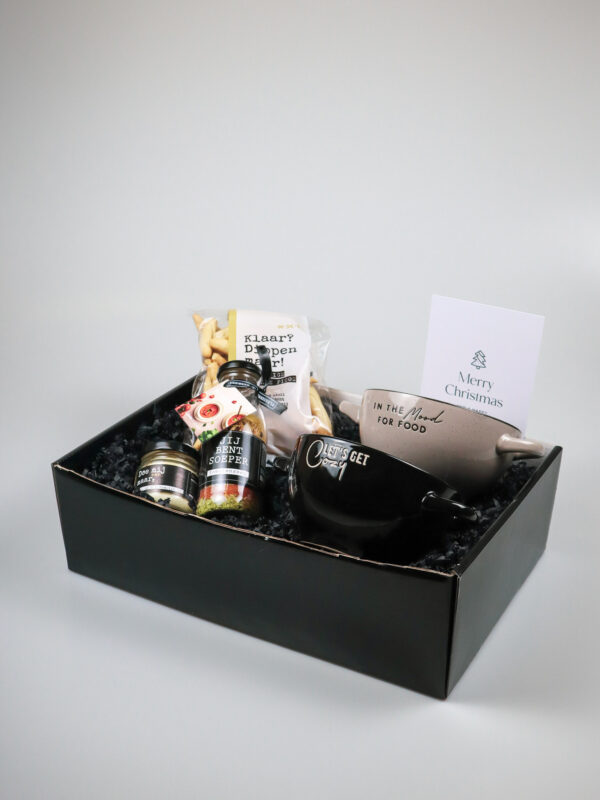 Kerst cadeaupakket comfort food – soep, aioli & 2 soepkommen