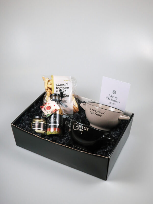 Kerst cadeaupakket comfort food – soep, aioli & 2 soepkommen