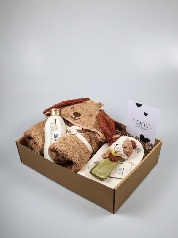 Baby cadeaupakket hondje Mick – badderen & spelen in stijl Baby cadeaupakket hondje Mick – badderen & spelen in stijl