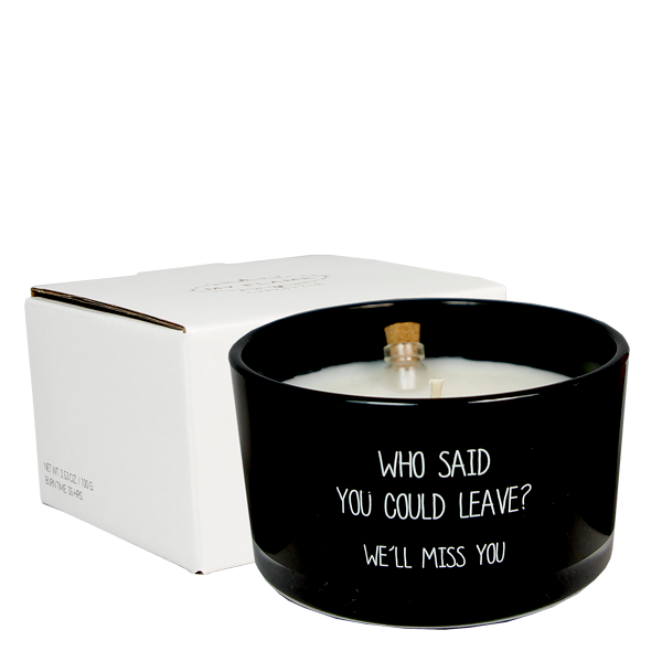 Flessenpost Kaars – We'll miss you - Warm cashmere