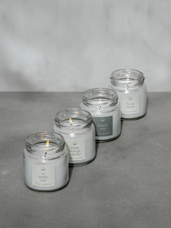 Kaars in een glazen potje - Thank you