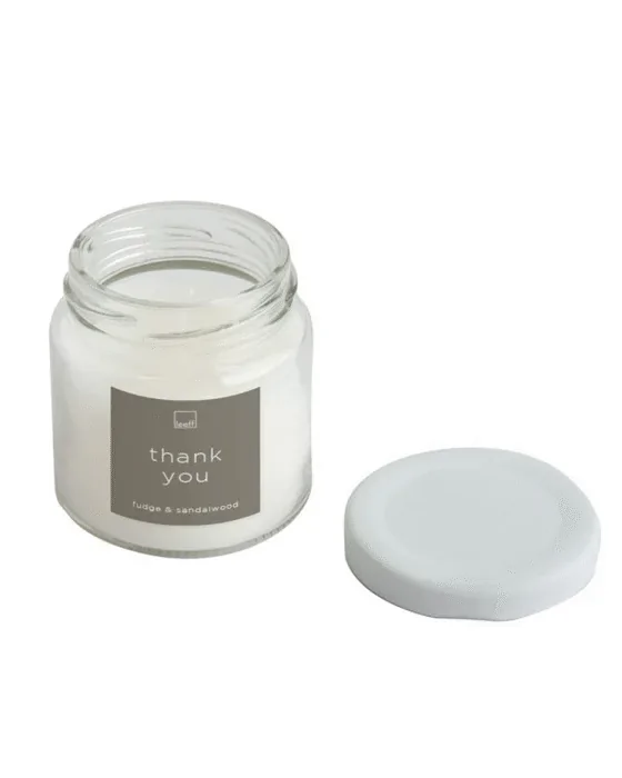 Kaars in een glazen potje - Thank you