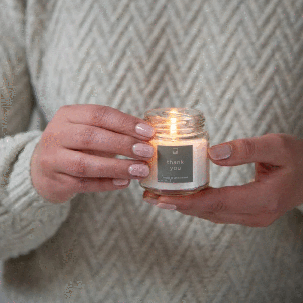 Kaars in een glazen potje - Thank you