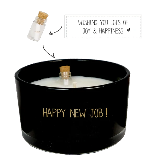 Flessenpost Kaars – Happy new job! - Warm Cashmere