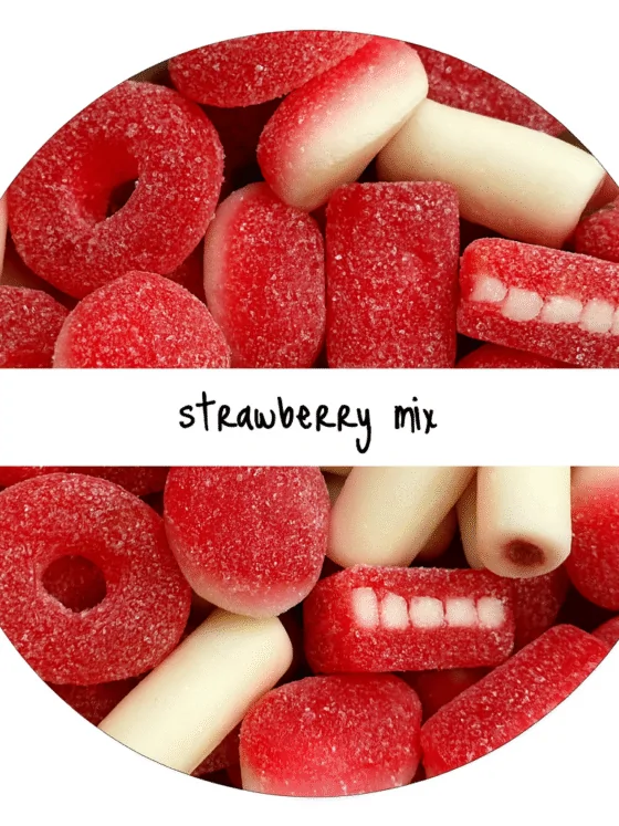 Snoeppotje Hele fijne feestdagen – Strawberry mix cadeau