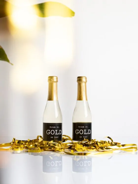 Secco met bladgoud - Drink it, Gold as ice!