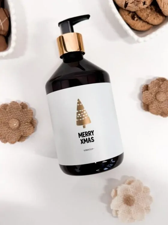 Handzeep Merry Xmas – Kerstzeep met goudfolie label