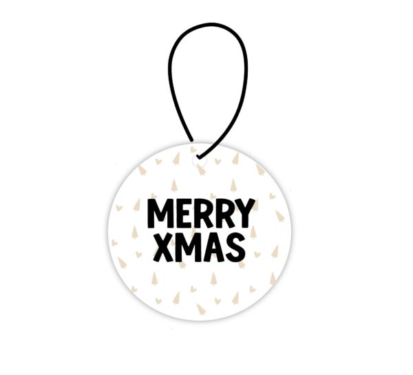 Hanger Merry Xmas – Kersthanger met zwart lusje