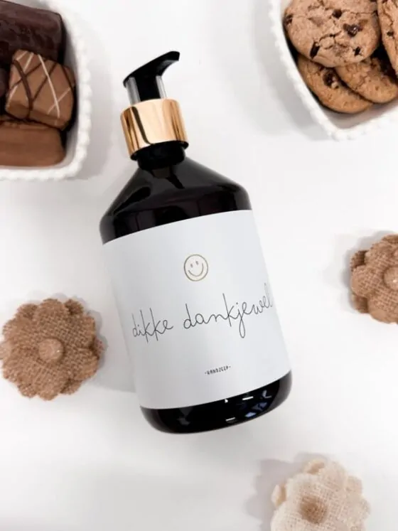 Handzeep Dikke Dankjewel – Bedankje met goudfolie label