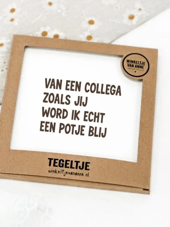 Tegeltje collega zoals jij – Cadeau met vrolijke tekst