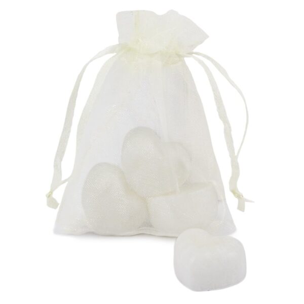 Amberblokjes in organza zakje - 3x hart fresh cotton
