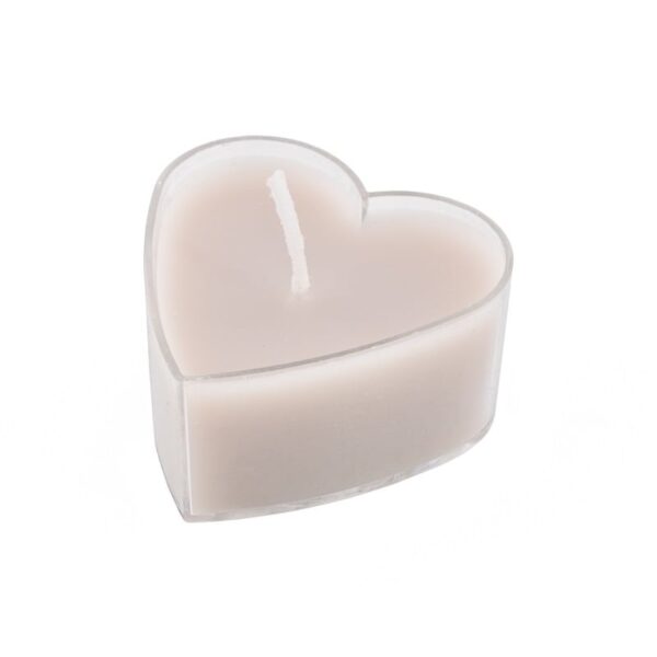 Waxinelichtje hart – set van 4 beige