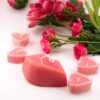 Waxinelichtje hart – set van 4 roze