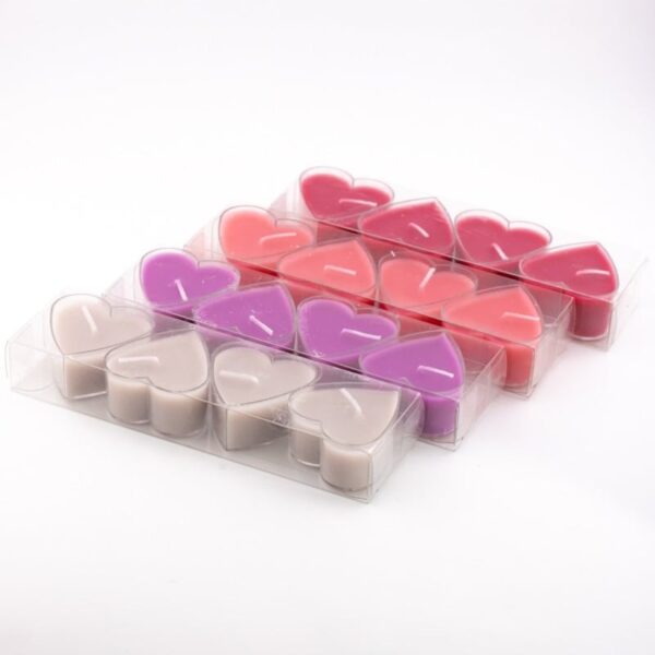 Waxinelichtje hart – set van 4 beige