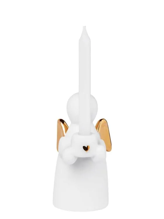Beschermengeltje met kaars – porselein met gouden details